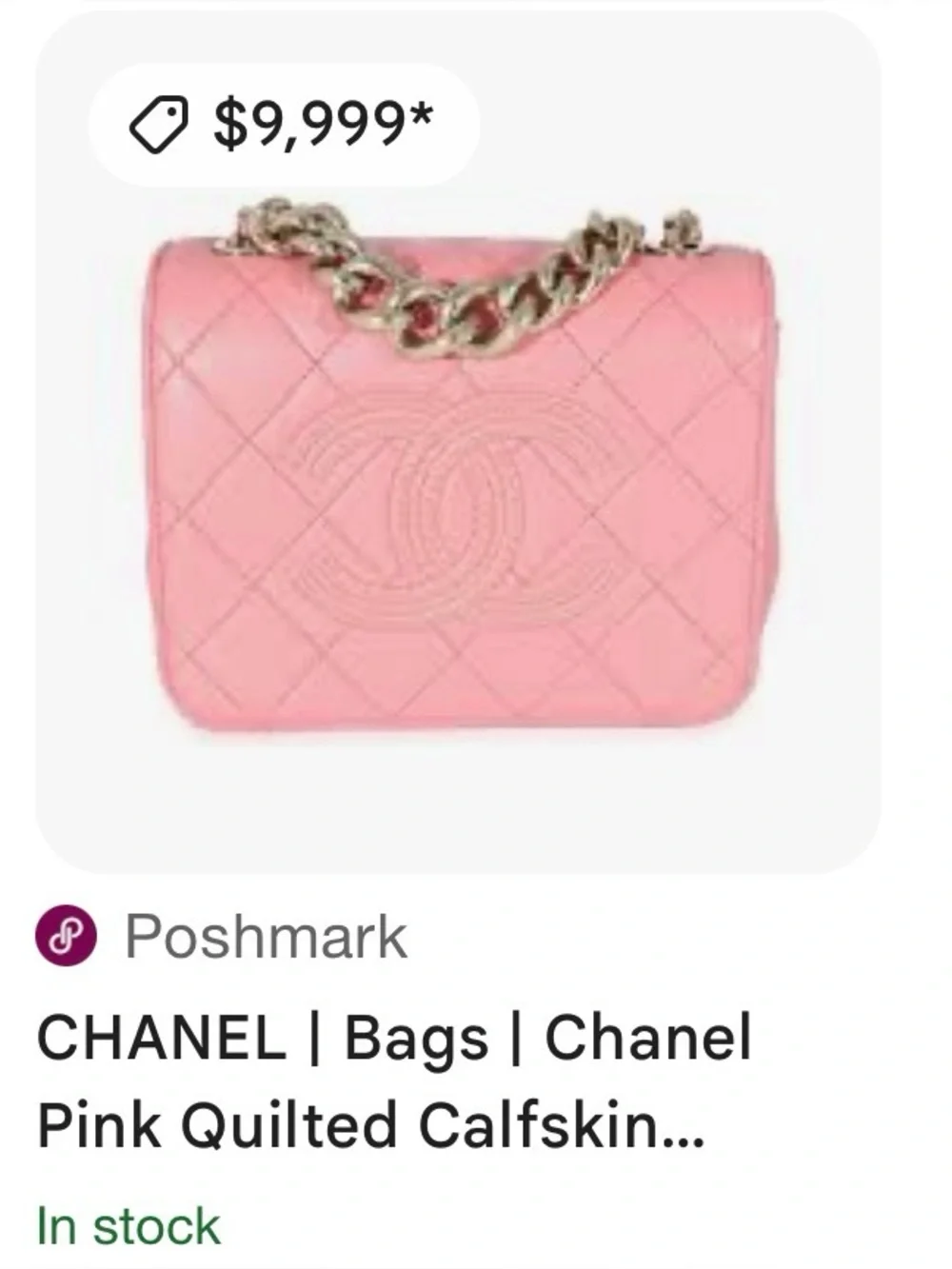 Chanel Beauty Begins Quilted Leather Shoulder Bag with Chain Strap